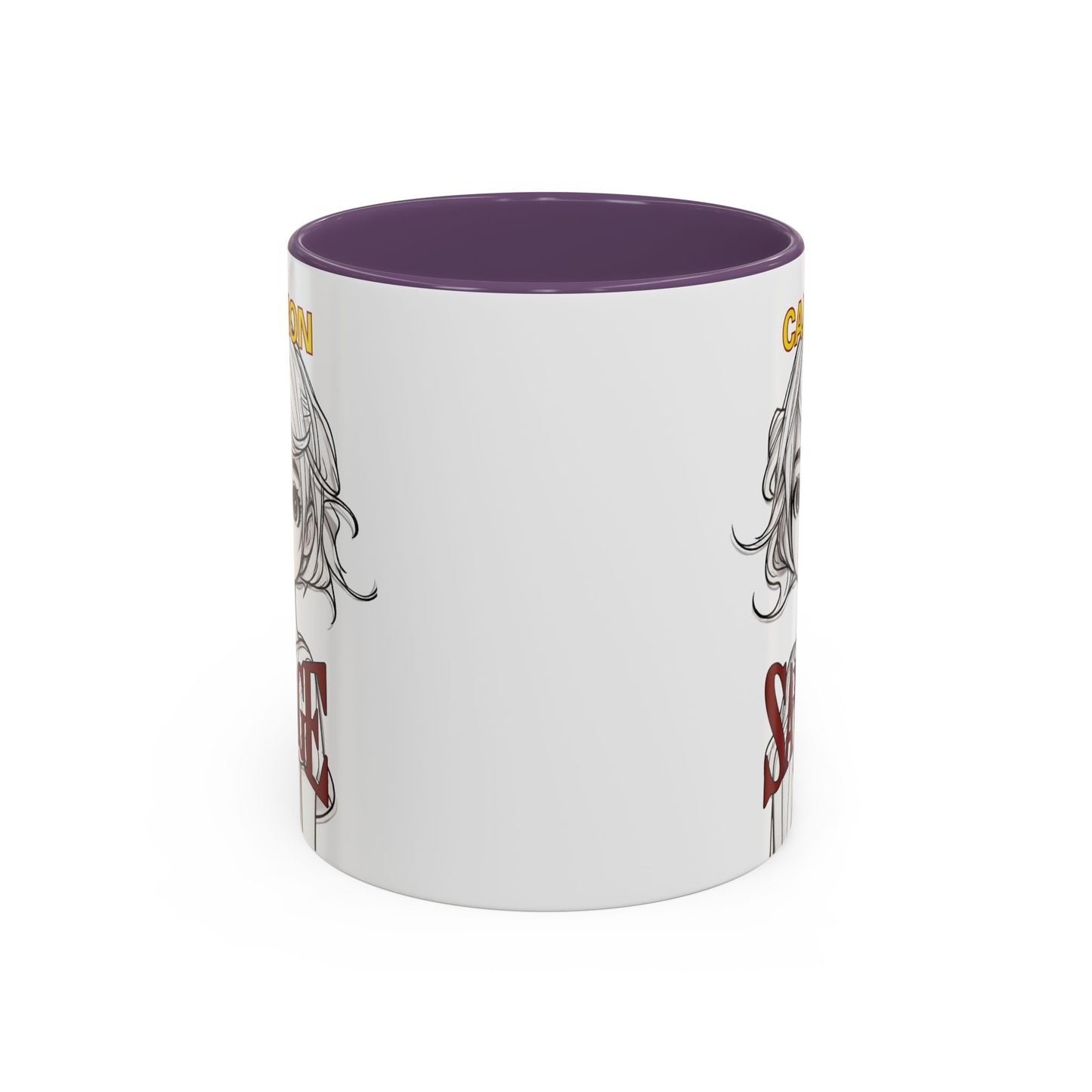 Caution, Savage White Accent Mug by cypherpunkgear.com