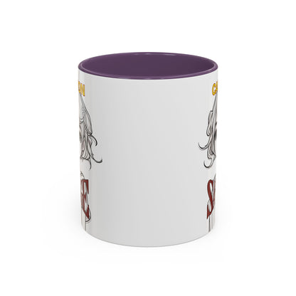 Caution, Savage White Accent Mug by cypherpunkgear.com