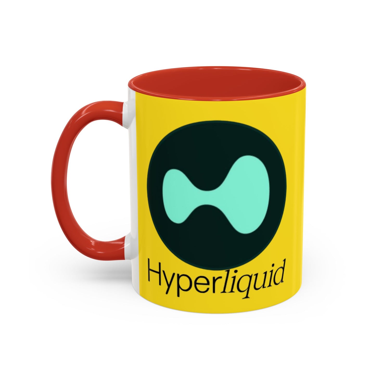 Hyperliquid Black font Yellow Accent Mug by cypherpunkgear.com
