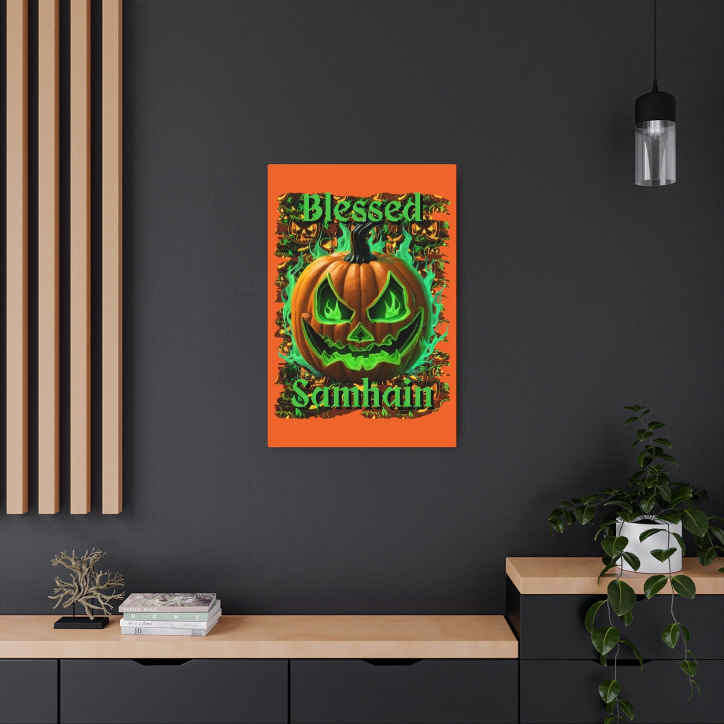 Blessed Samhain Green Jack Metal Art Sign by cypherpunkgear