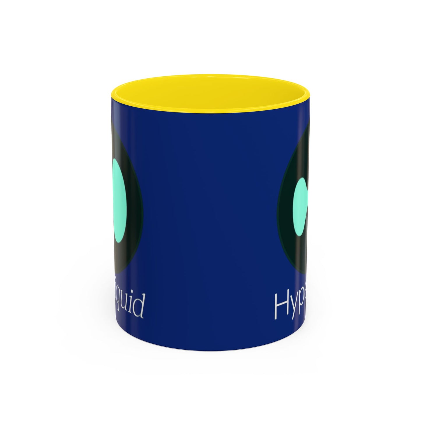 Hyperliquid White font Blue Accent Mug by cypherpunkgear.com