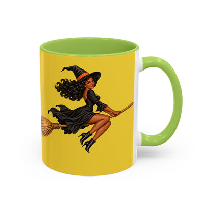 Velvet Vex Yellow Accent Mug by CreepyCrafts.boo