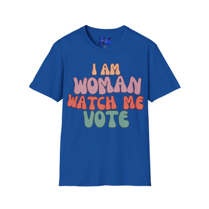 I Am Woman Watch Me Vote DKcolors Unisex T-Shirt by cypherpunkgear.com