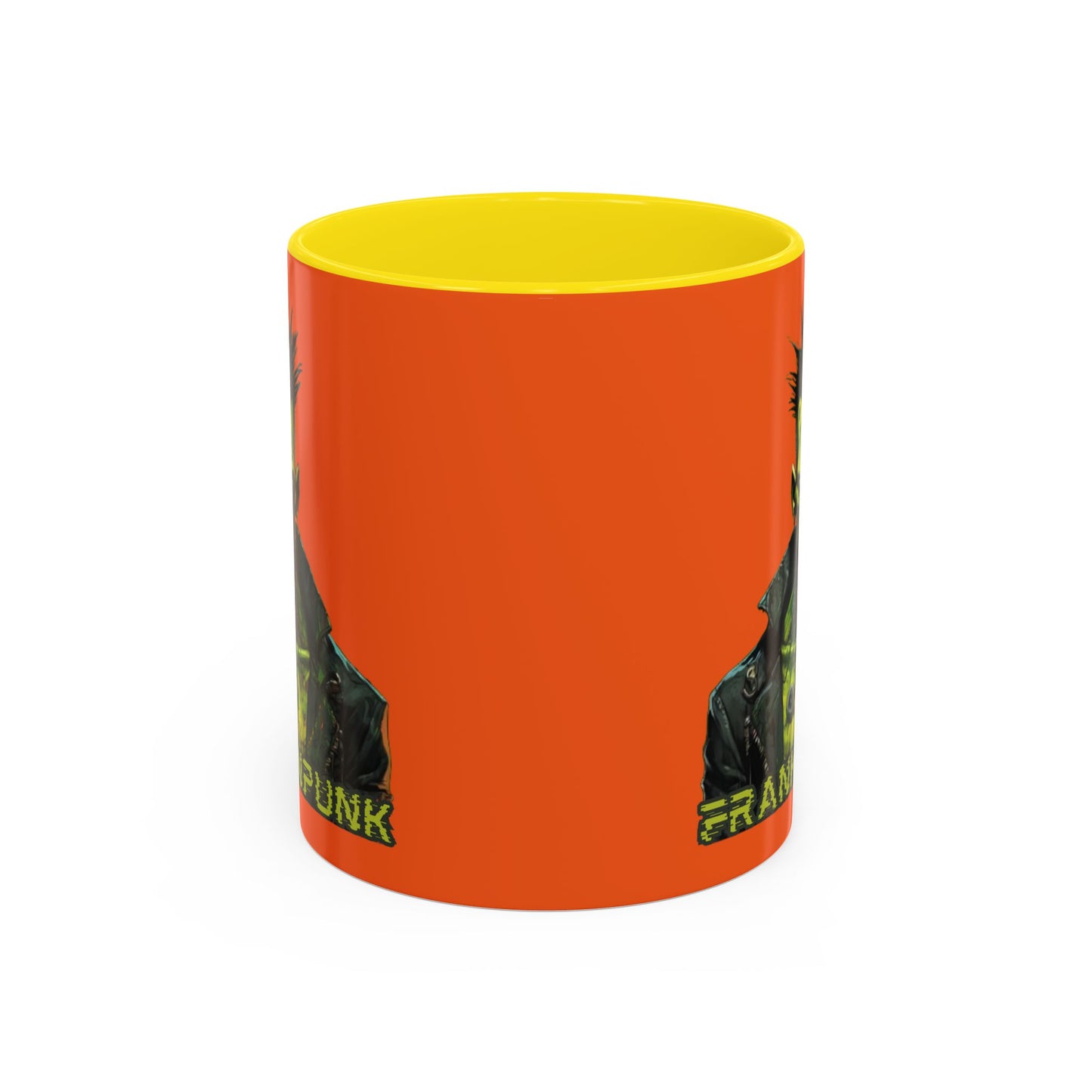 Frankenpunk Orange Accent Mug by CreepyCrafts.boo