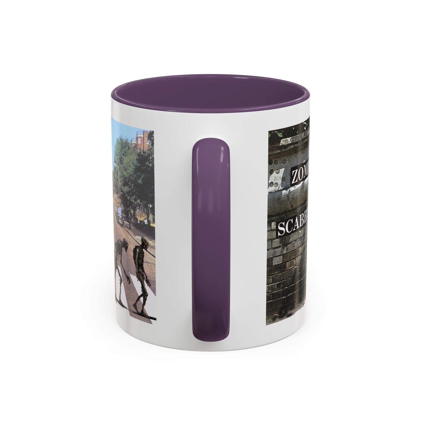 2-sided, Scabby Road White Accent Mug by CreepyCrafts.boo