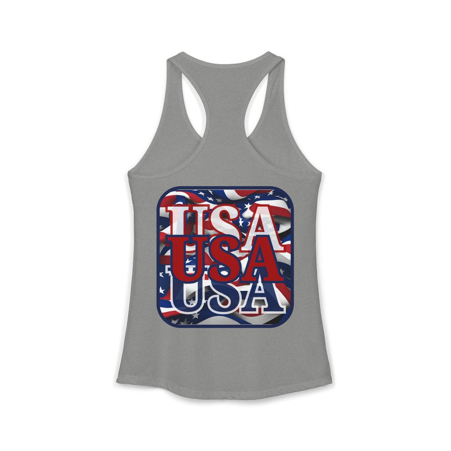 2-sided RED White and Blue USA Patriot Women's Racerback Tank Top by cypherpunkgear.com