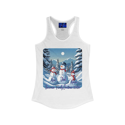 Snowman Family of 3 Women's Racerback Tank Top by cypherpunkgear.com