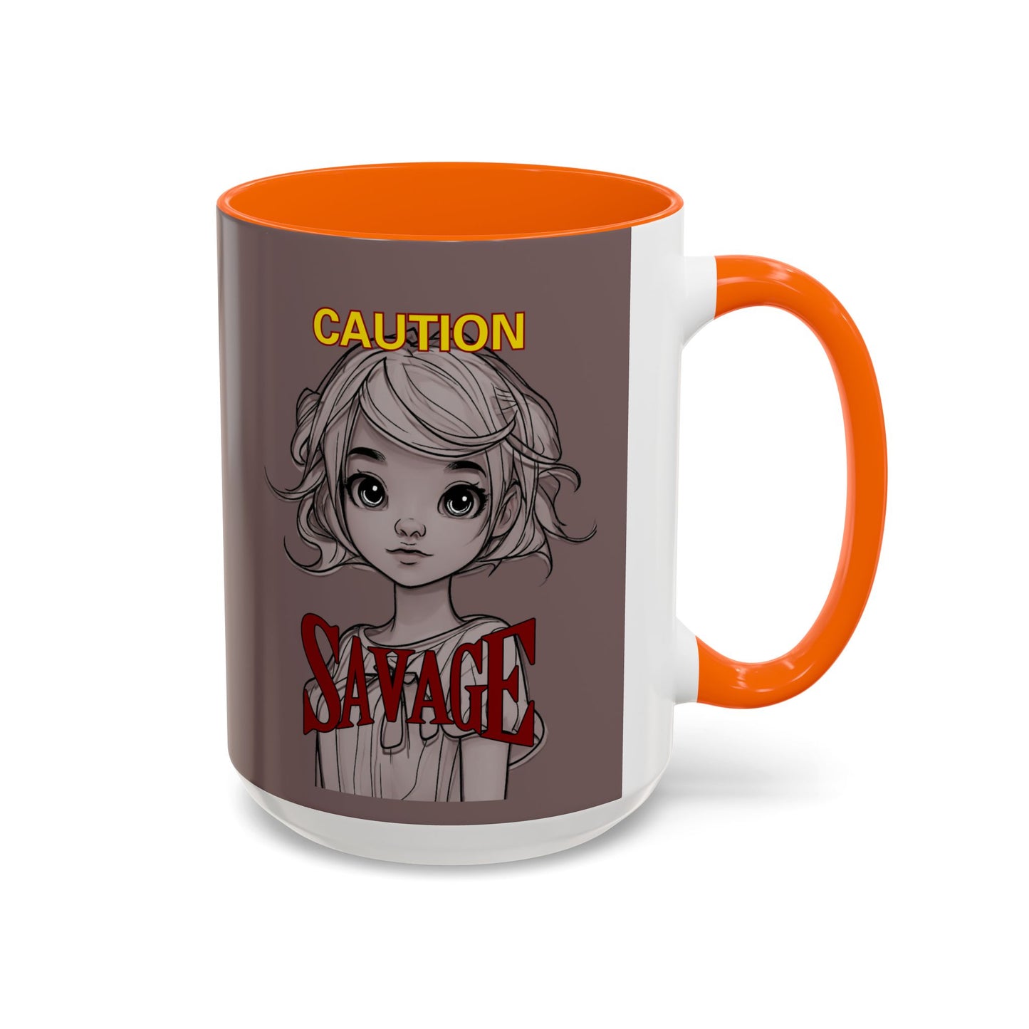 Caution, Savage Grey Accent Mug by cypherpunkgear.com