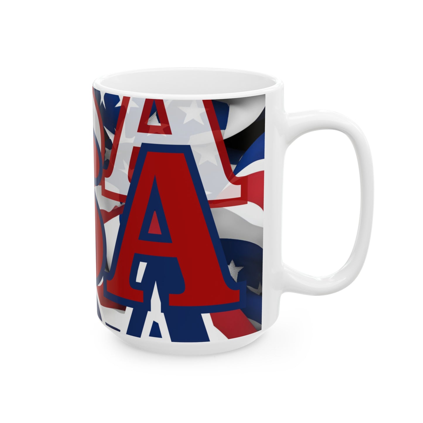 USA! USA! USA RDfont Patriot White Mug by cypherpunkgear