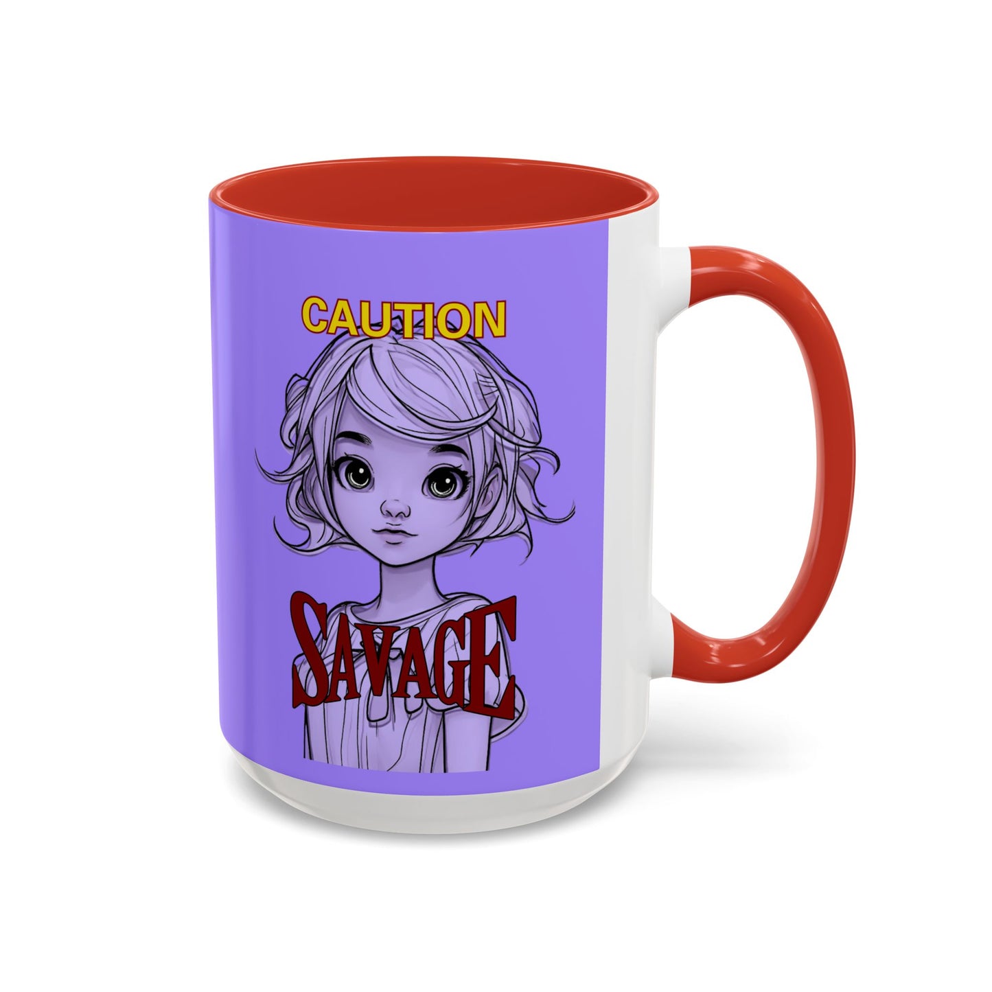Caution, Savage Light Purple Accent Mug by cypherpunkgear.com