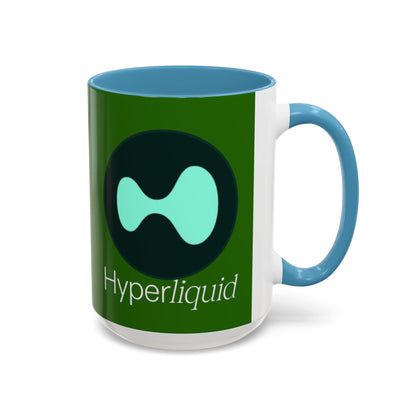 Hyperliquid White font Green Accent Mug by cypherpunkgear.com