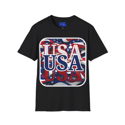 Red White and BLUE USA Patriot Dark colors Unisex T-Shirt by cypherpunkgear.com