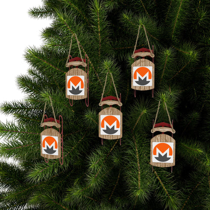 Monero (XMR) White background Sled Ornament by cypherpunkgear.com