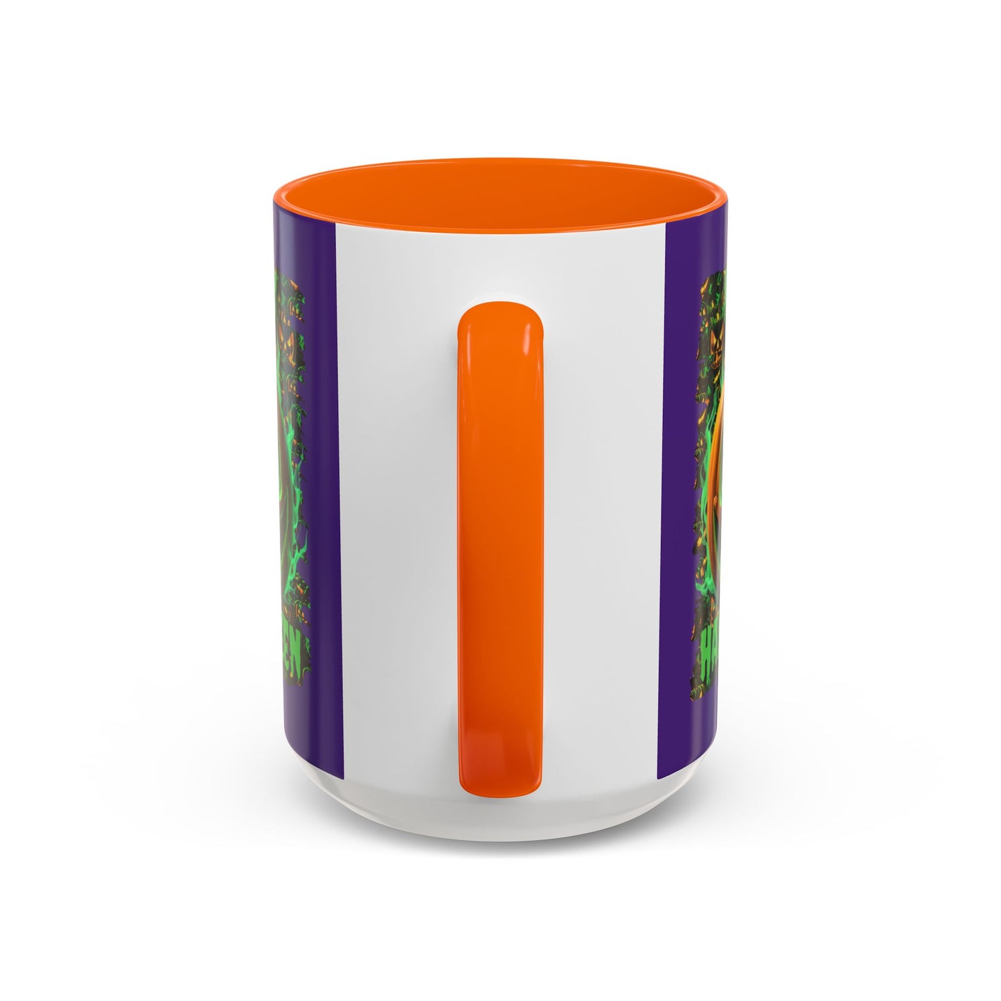 Happy Halloween Green Jack Purple Accent Mug by CreepyCrafts.boo