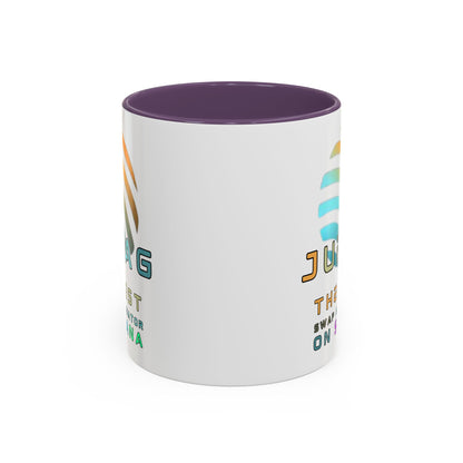 Jupiter (JUP) the best aggregator on Solana White Accent Mug by cypherpunkgear.com