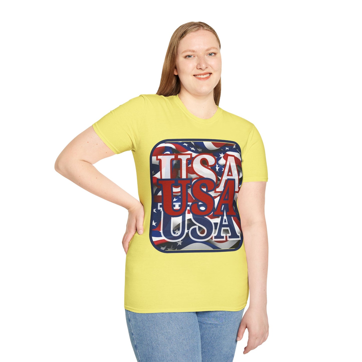 RED White and Blue USA Patriot Light colors Unisex T-Shirt by cypherpunkgear.com