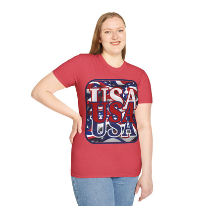RED White and Blue USA Patriot Light colors Unisex T-Shirt by cypherpunkgear.com