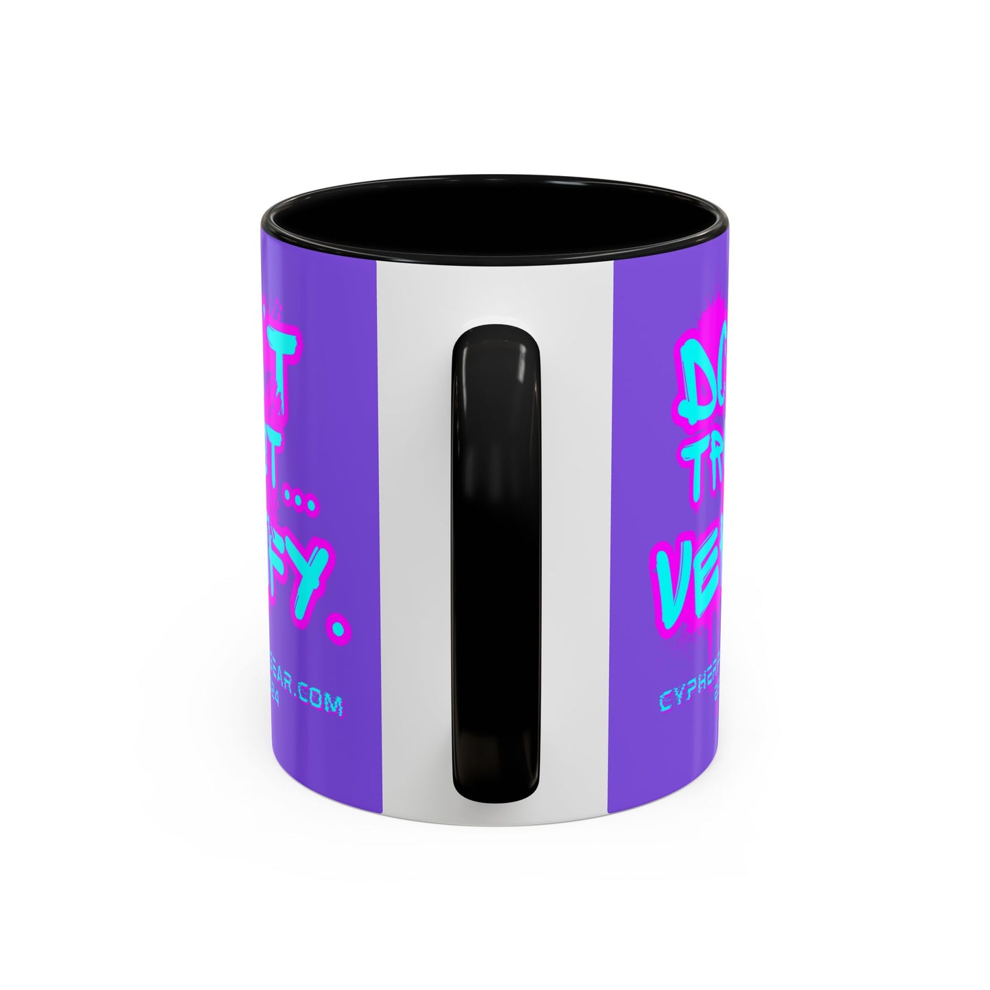 Don't Trust...Verify. Light Purple Accent Mug by cypherpunkgear.com