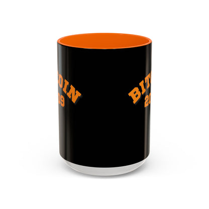 Bitcoin 2009 Black Accent Mug by cypherpunkgear.com