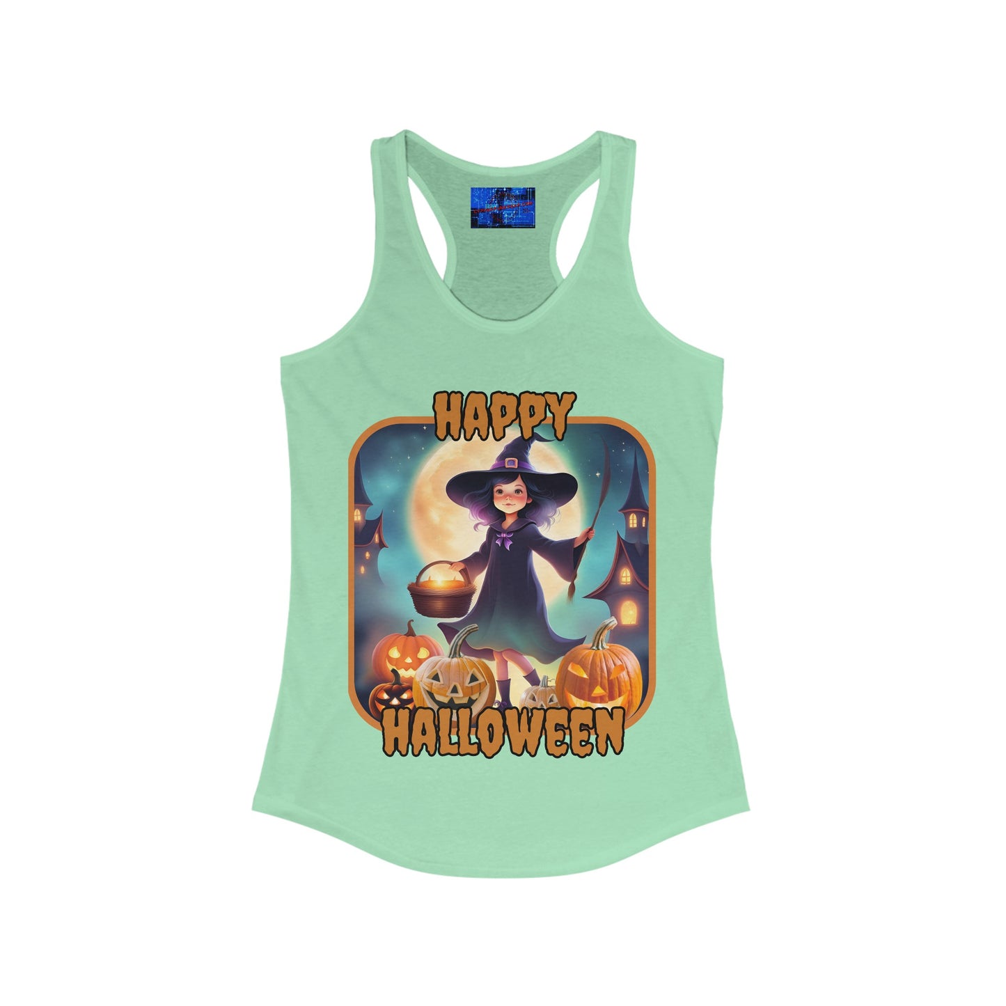 Happy Halloween Little Witch ORfont Women's Racerback Tank Top by cypherpunkgear