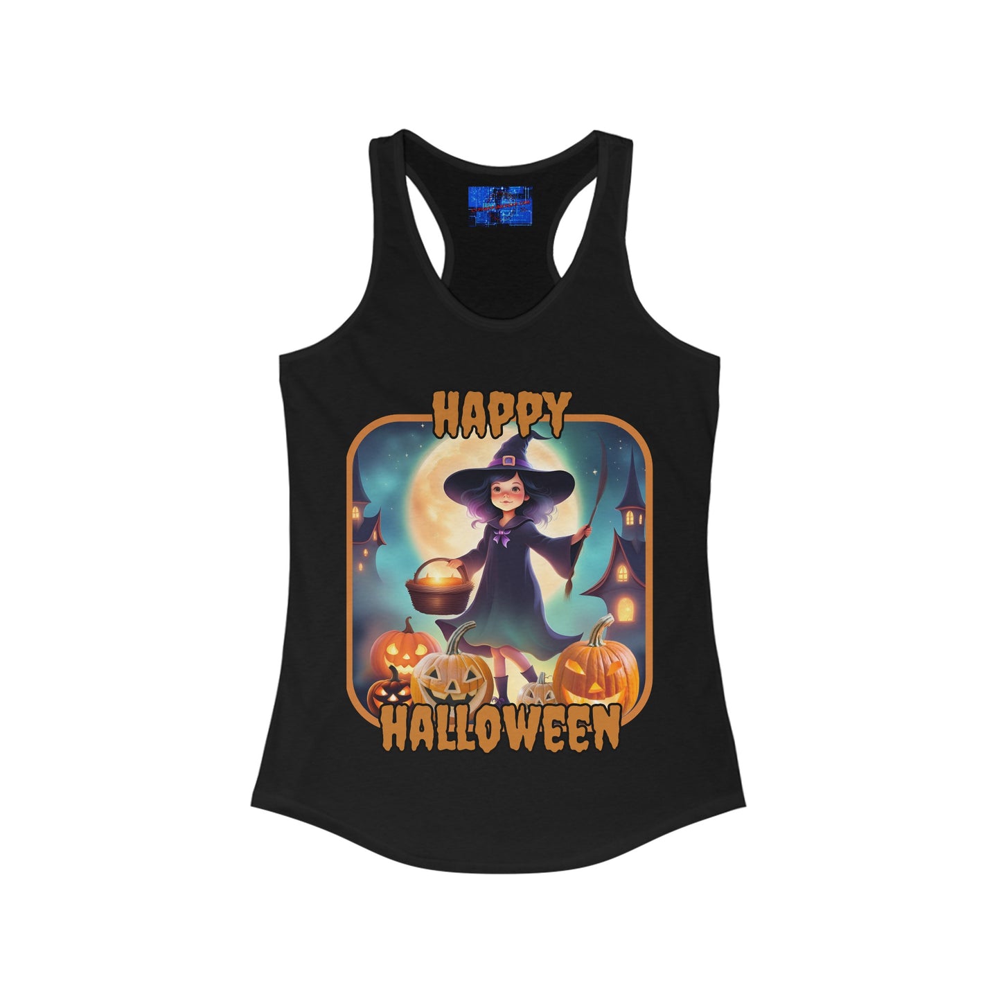 Happy Halloween Little Witch ORfont Women's Racerback Tank Top by cypherpunkgear