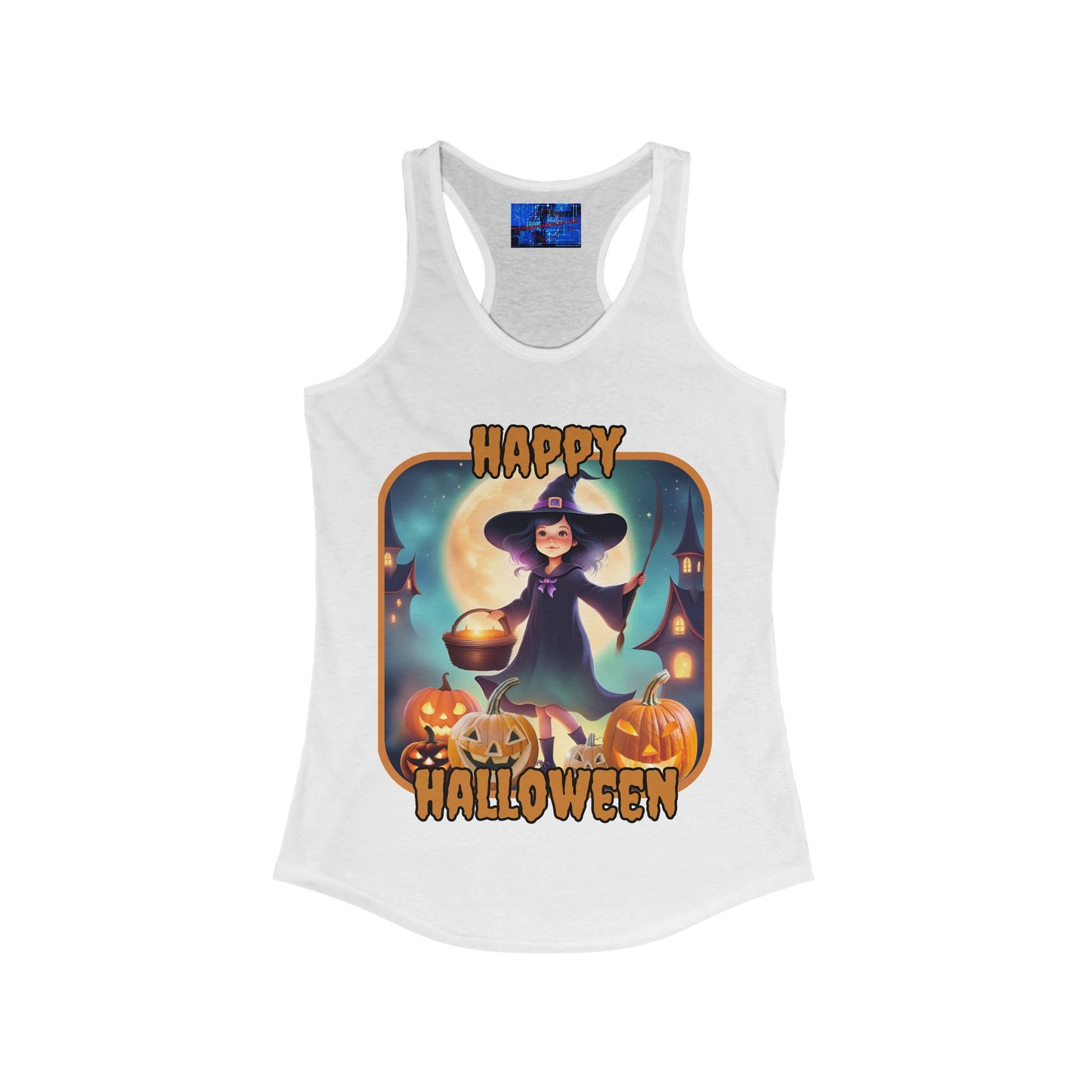 Happy Halloween Little Witch ORfont Women's Racerback Tank Top by cypherpunkgear