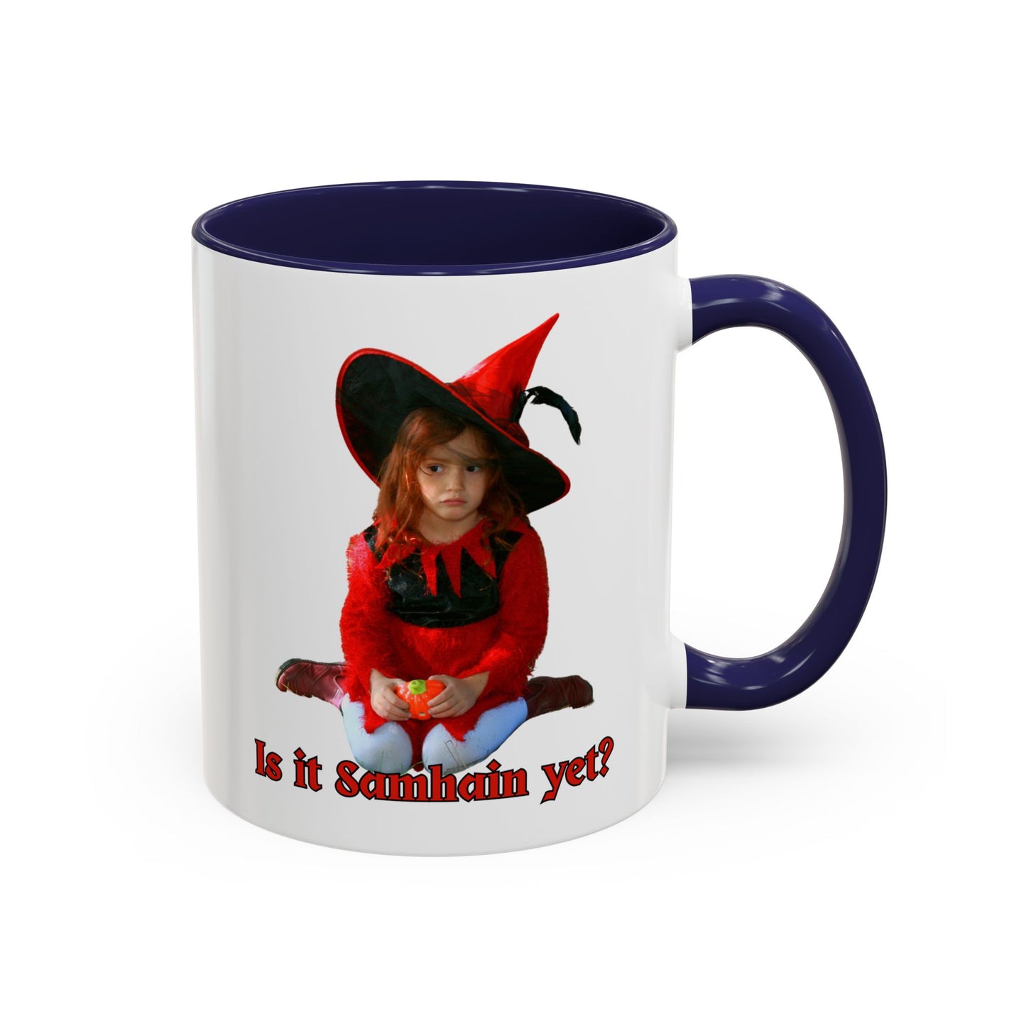 Is it Samhain yet? White Accent Mug by CreepyCrafts.boo