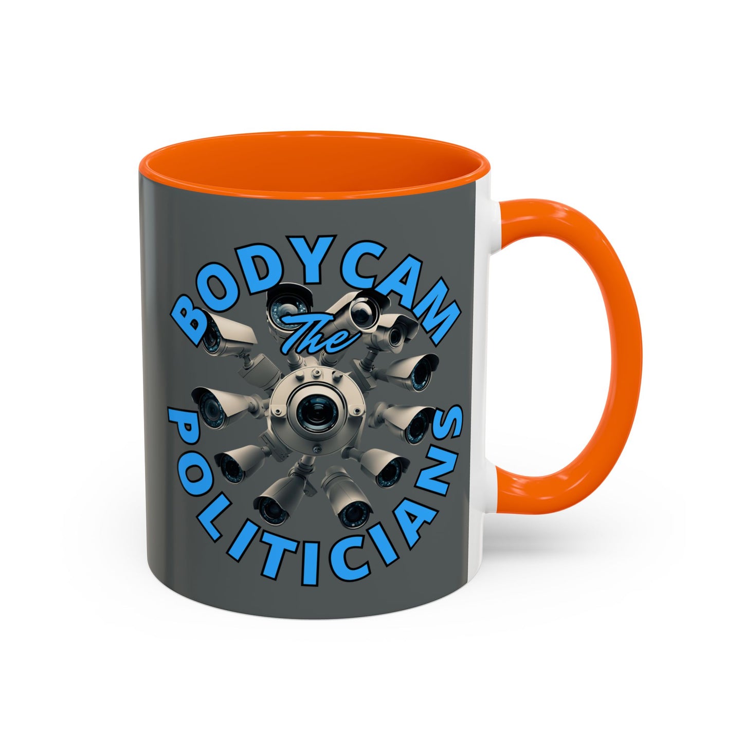 Bodycam the Politicians Cameras Grey Accent Mug by cypherpunkgear.com