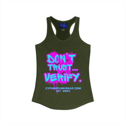 Don't Trust...Verify. Women's Racerback Tank Top by cypherpunkgear.com