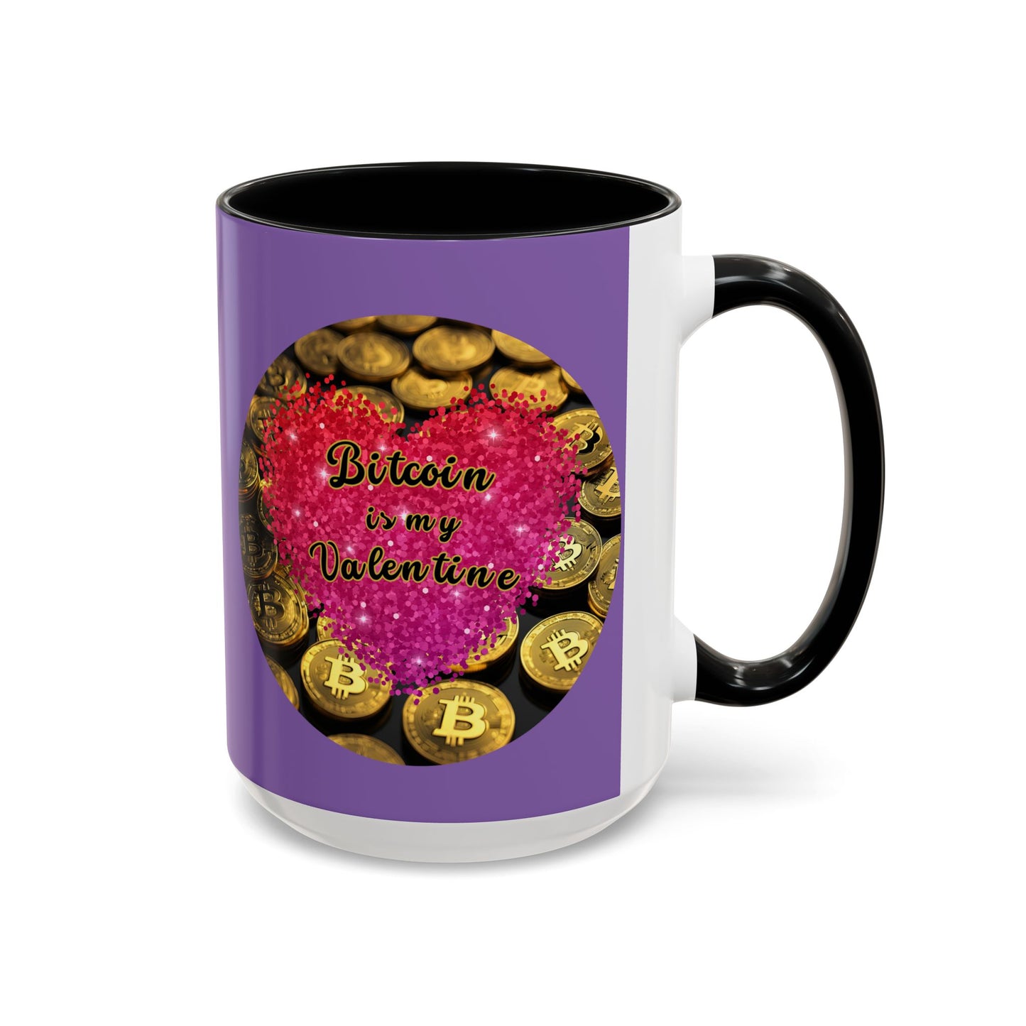 Bitcoin is My Valentine Light Purple Accent Mug by cypherpunkgear.com