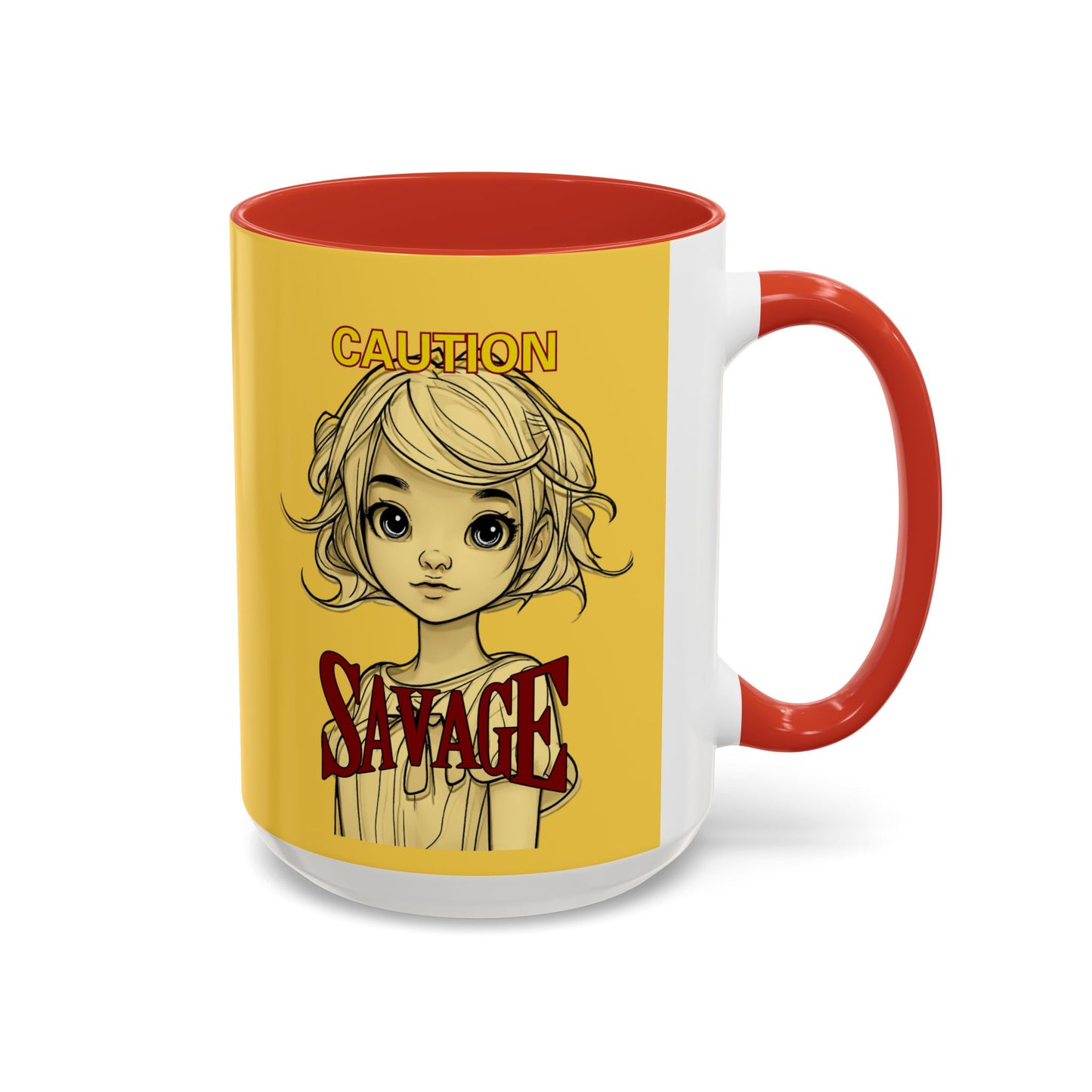 Caution, Savage Yellow Accent Mug by cypherpunkgear.com