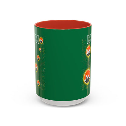 Monero (XMR) don't assume your freedoms are assured Green Accent Mug by cypherpunkgear.com