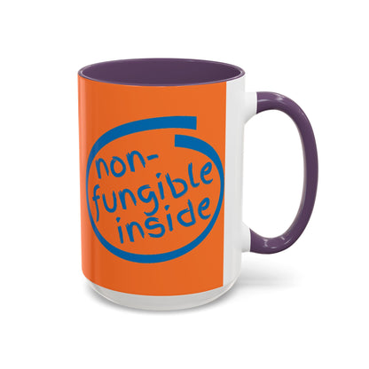Non-Fungible Inside Orange Accent Mug by cypherpunkgear.com
