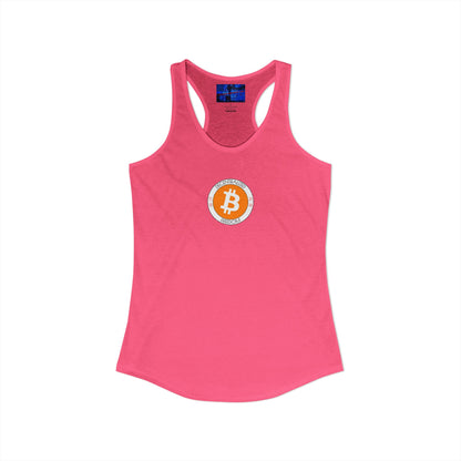 2-sided, Bitcoin (BTC) Decentralized Freedom Women's Racerback Tank Top by cypherpunkgear.com
