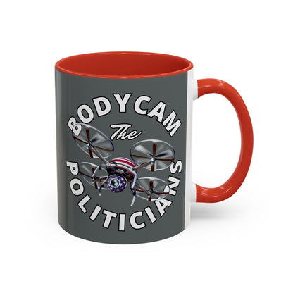 Bodycam the Politicians Drone Grey Accent Mug by cypherpunkgear.com