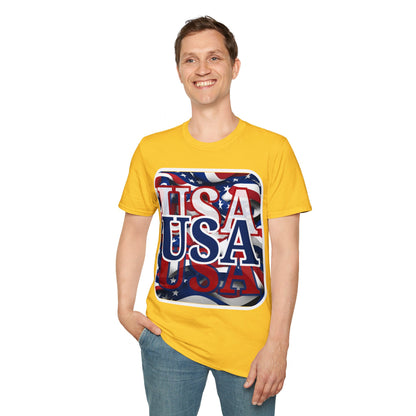 Red White and BLUE USA Patriot LTcolors Unisex T-Shirt by cypherpunkgear