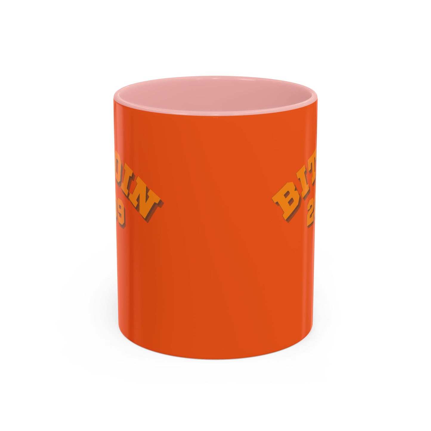 Bitcoin 2009 Orange Accent Mug by cypherpunkgear.com