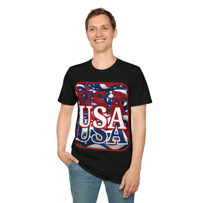 Red WHITE and Blue USA Patriot DKcolors Unisex T-Shirt by cypherpunkgear