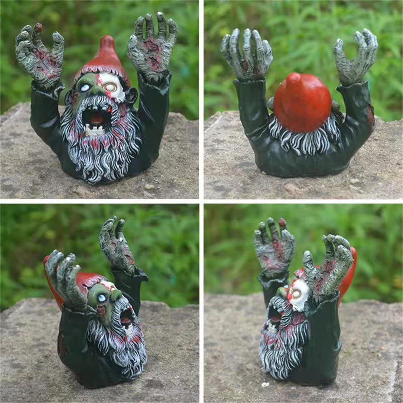 SDASF ZWFDC Resin Zombie Gnomes Garden Gnomes Garden Decor, for Garden Sculptures & Statues Outdoor Decorations for Patio Walking Dead Gnome Zombie Gnome- 4.13inch