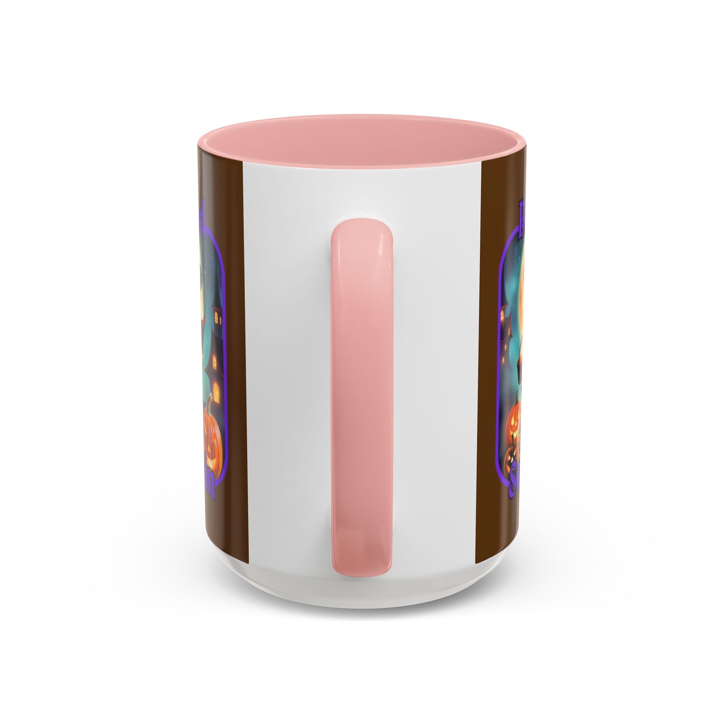 Blessed Samhain Little Witch Purple font Brown Accent Mug by CreepyCrafts.boo