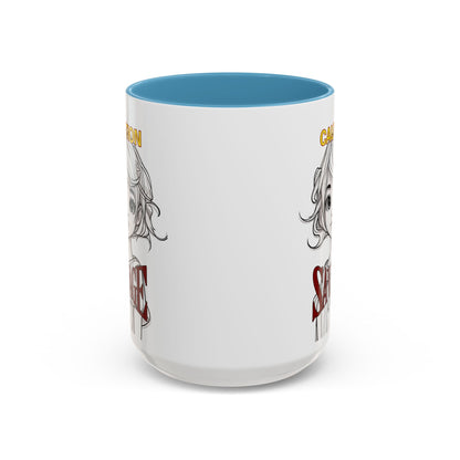 Caution, Savage White Accent Mug by cypherpunkgear.com