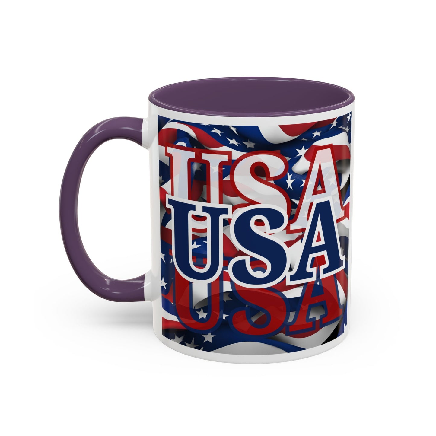 USA Blue font Center Patriot Accent Mug by cypherpunkgear.com