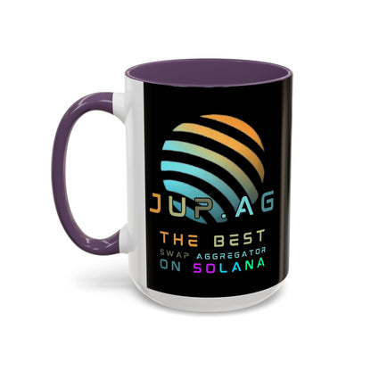 Jupiter (JUP) the best aggregator on Solana Black Accent Mug by cypherpunkgear.com