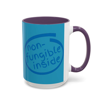 Non-Fungible Inside Turquoise Accent Mug by cypherpunkgear.com