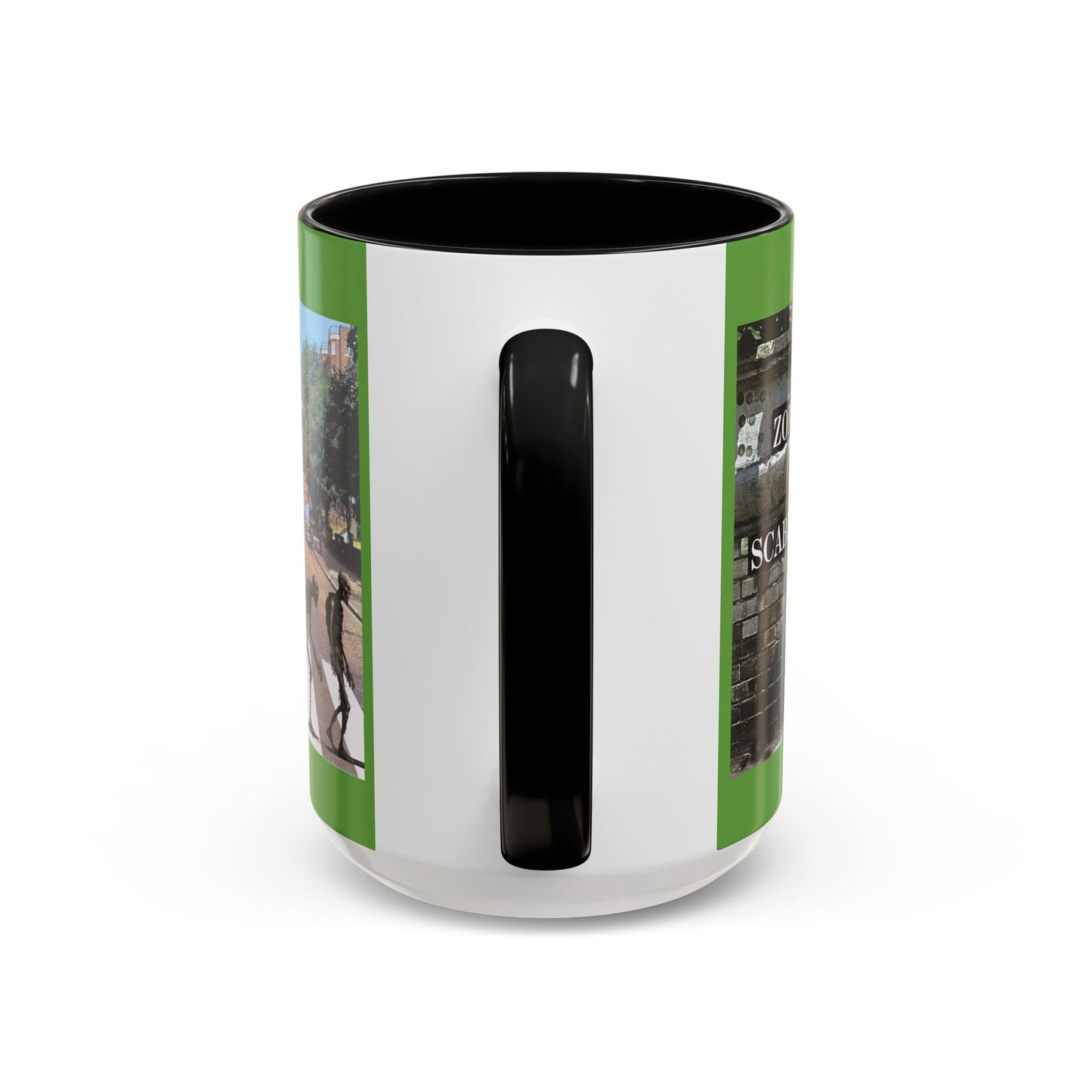 2-sided, Scabby Road Green Accent Mug by CreepyCrafts.boo