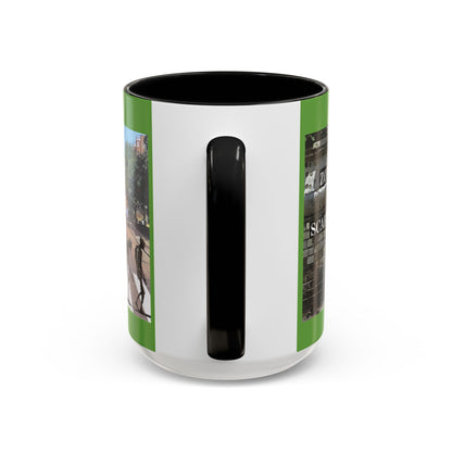 2-sided, Scabby Road Green Accent Mug by CreepyCrafts.boo