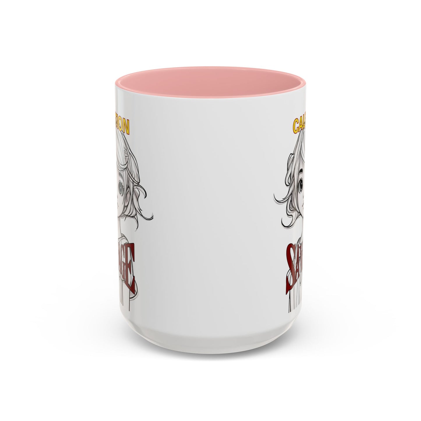 Caution, Savage White Accent Mug by cypherpunkgear.com