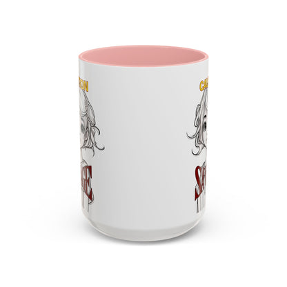 Caution, Savage White Accent Mug by cypherpunkgear.com