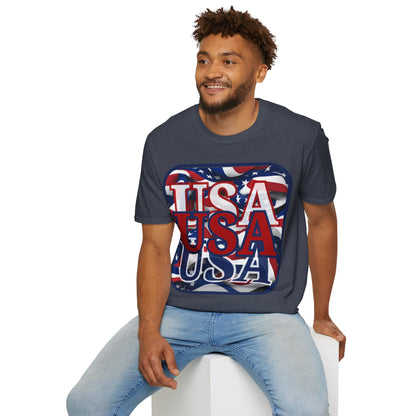 RED White and Blue USA Patriot Dark colors Unisex T-Shirt by cypherpunkgear.com