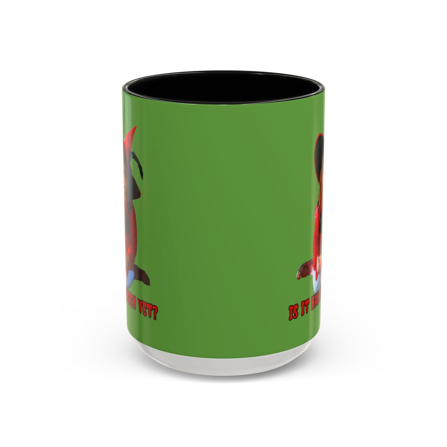 Is it Halloween yet? Green Accent Mug by CreepyCrafts.boo